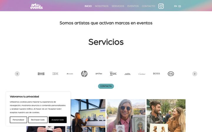 Screenshot ta' artinevents.com