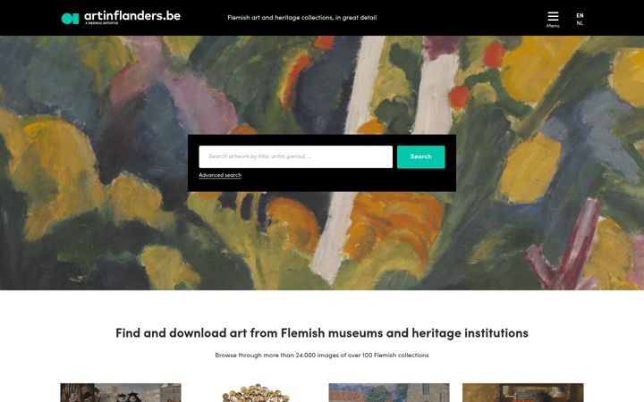 Screenshot ta' artinflanders.be