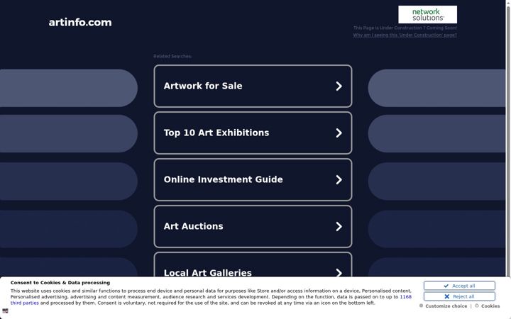 Screenshot of artinfo.com