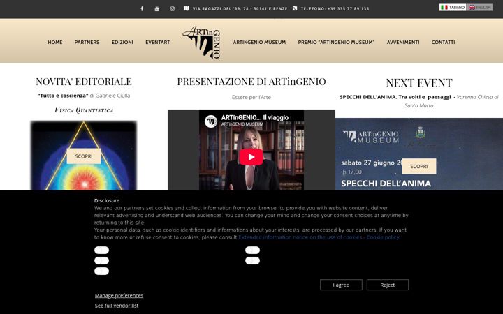 Screenshot stránky artingenioedizioni.it