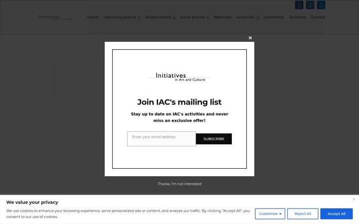 Screenshot ta' artinitiatives.com