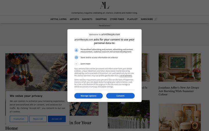 Screenshot ta' artinlifestyle.com