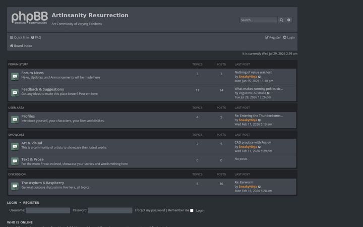 Screenshot of artinsanity.xyz