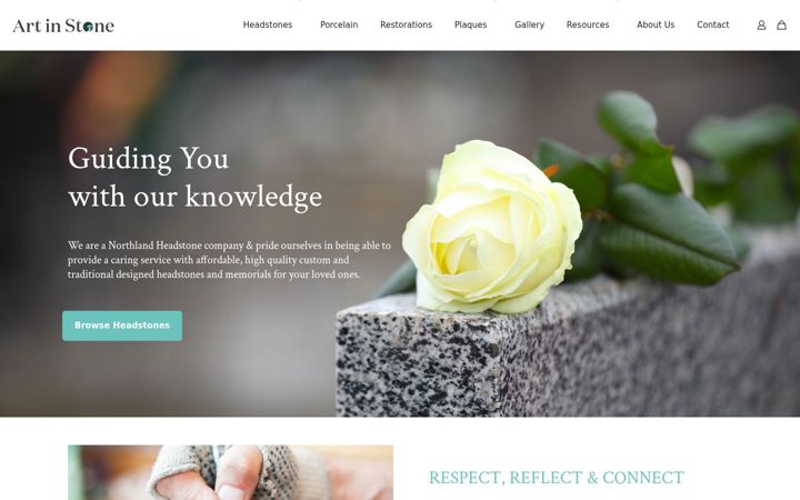 Screenshot of artinstone.co.nz