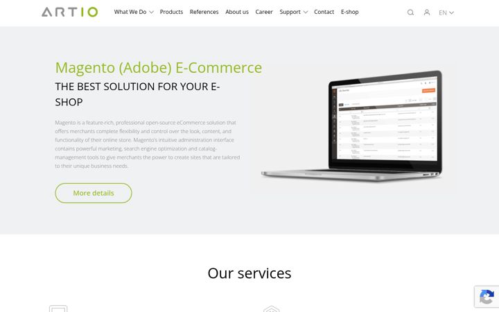 Screenshot of artio.net