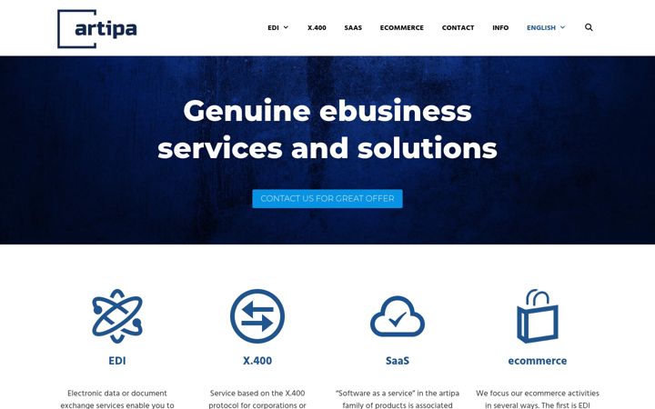 Screenshot of artipa.eu