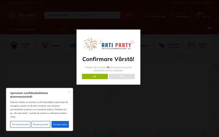 Screenshot of artiparty.ro
