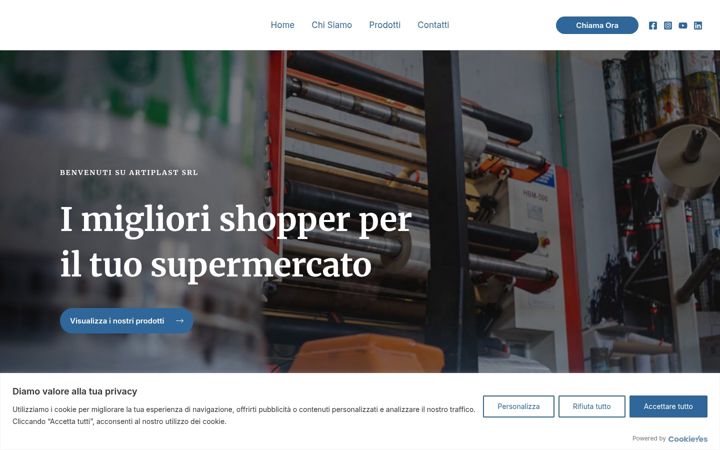 Ekrano kopija artiplast.it