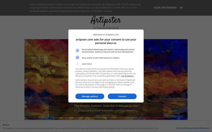 Capture d'écran de artipster.com