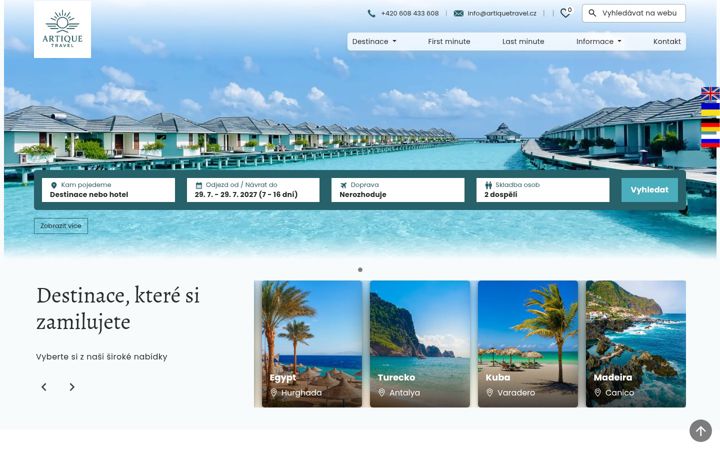 Screenshot of artiquetravel.cz