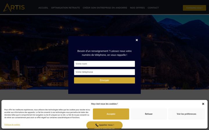 Capture d'écran de artis-andorra.com