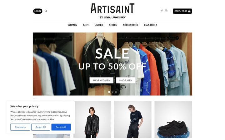 Screenshot of artisaint.eu