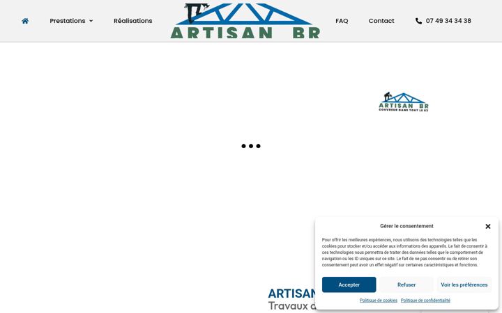 Skjámynd af artisan-couvreurbr.com
