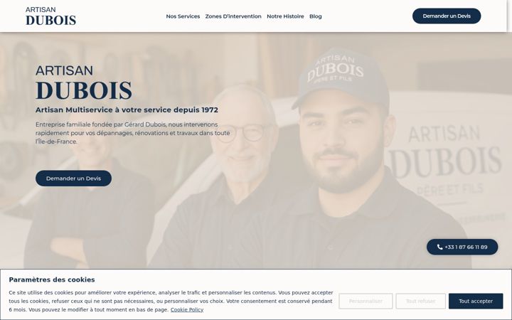 Képernyőkép: artisan-dubois.com