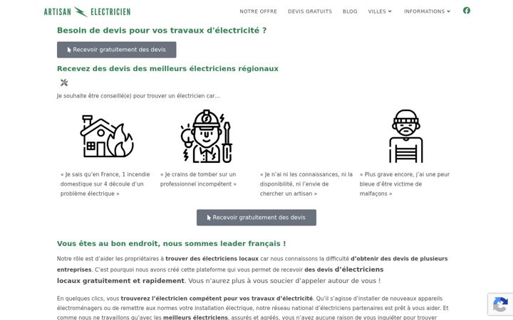 Képernyőkép: artisan-electricien.fr