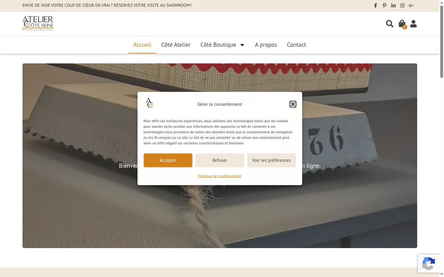 Screenshot des Einwilligungsbanners vor jeglicher Interaktion