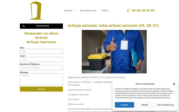 Képernyőkép: artisan-serrurier69.fr