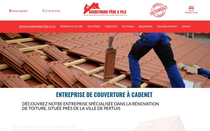 Skjámynd af artisan-soubeyrand-toiture.fr