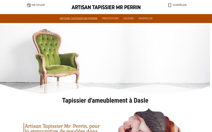 Skjámynd af artisan-tapissier-perrin.fr