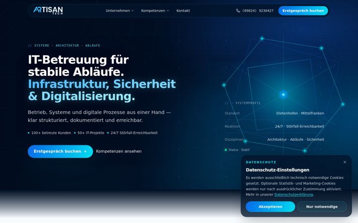 Screenshot of artisan-tech.de