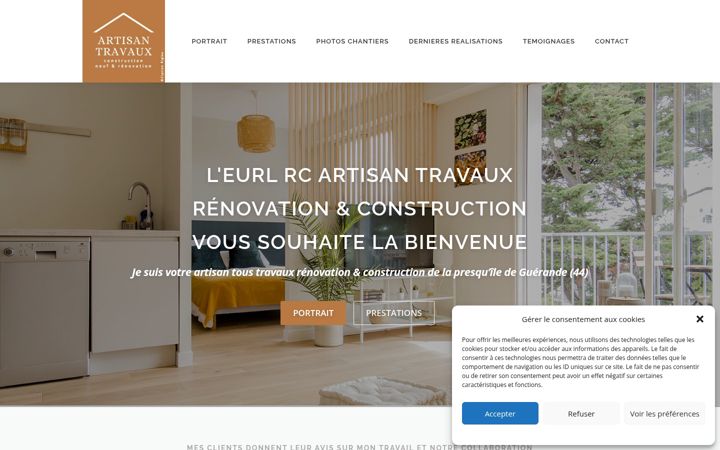 Screenshot stránky artisan-travaux-presquile-guerande.fr
