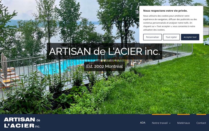 Screenshot of artisanacier.ca