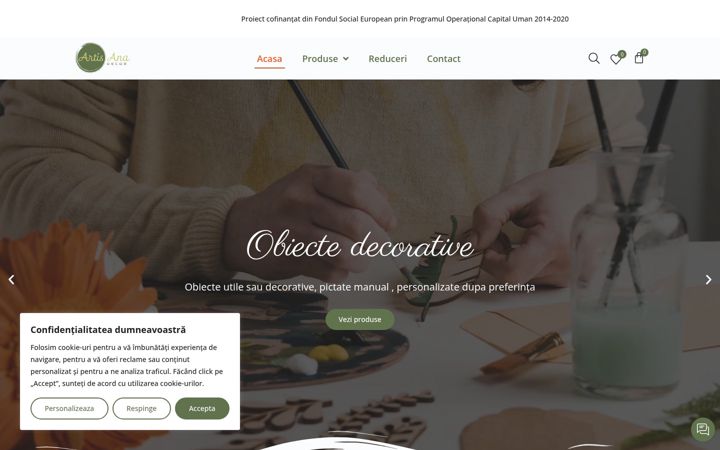 Екранна снимка на artisanadecor.ro