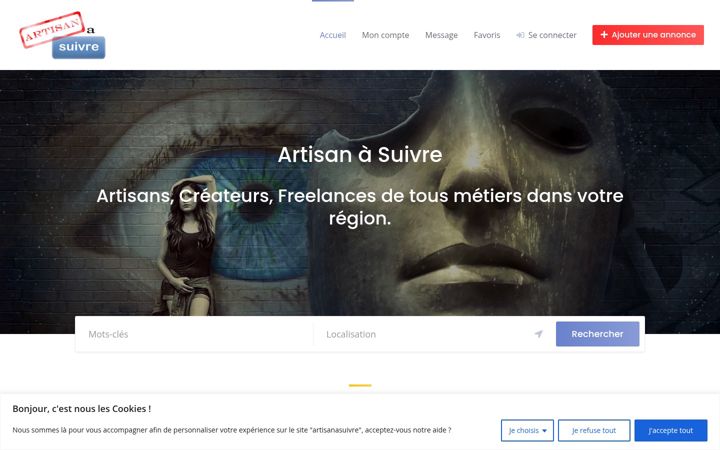 Екранна снимка на artisanasuivre.fr