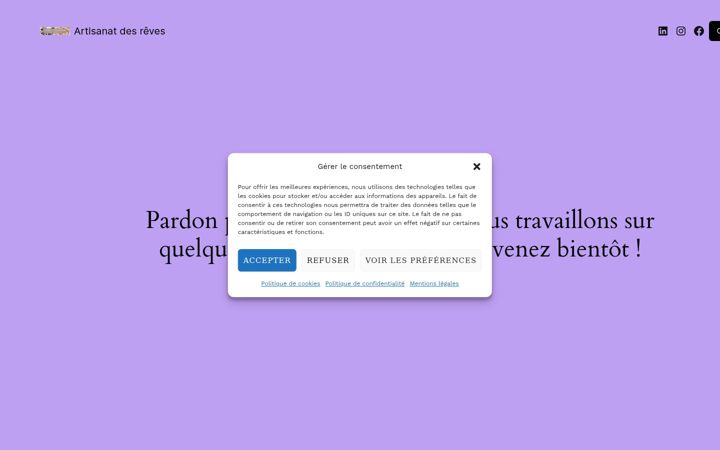 Screenshot stránky artisanatdesreves.fr