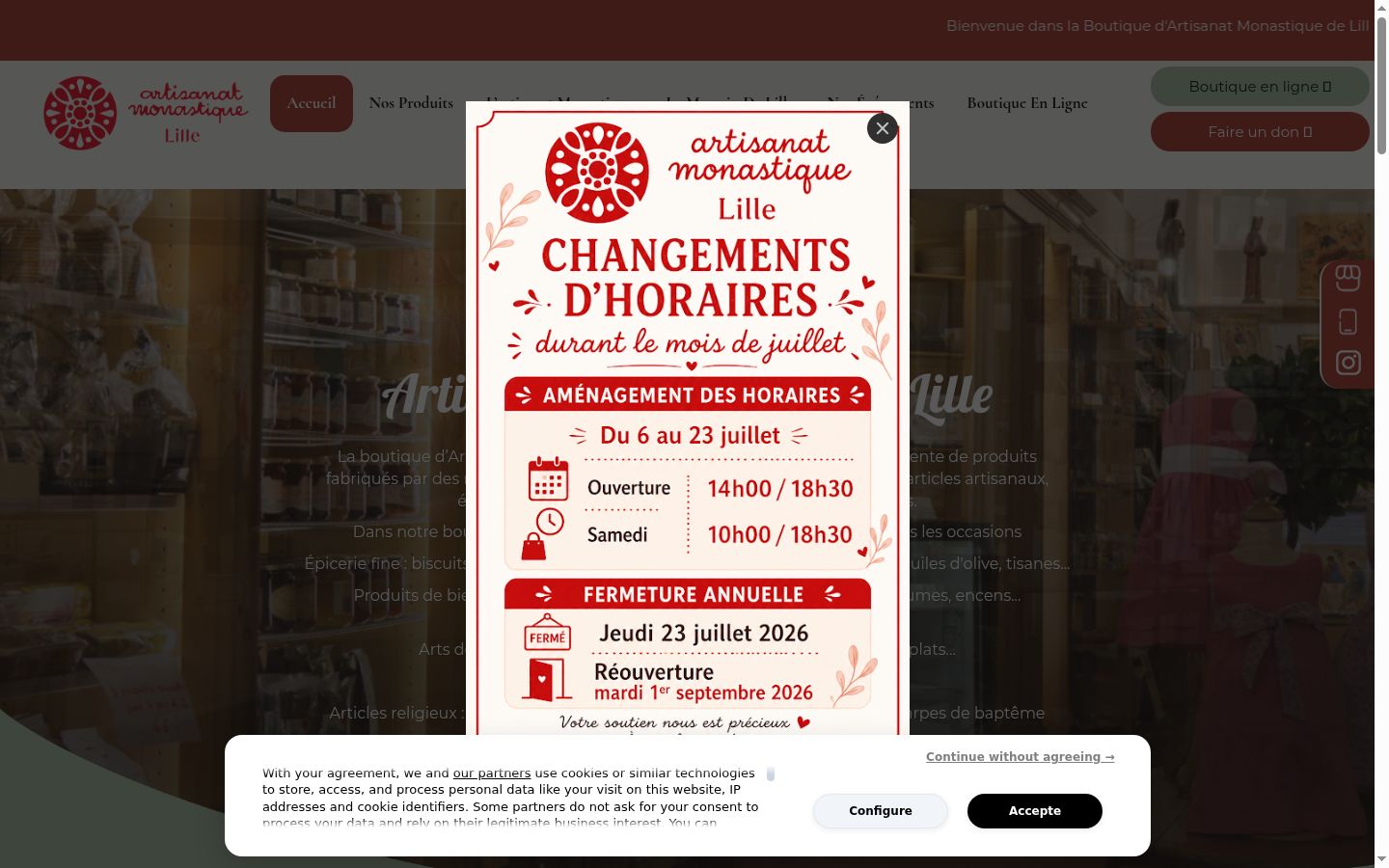 Snímka obrazovky banera súhlasu zobrazeného pred akoukoľvek interakciou