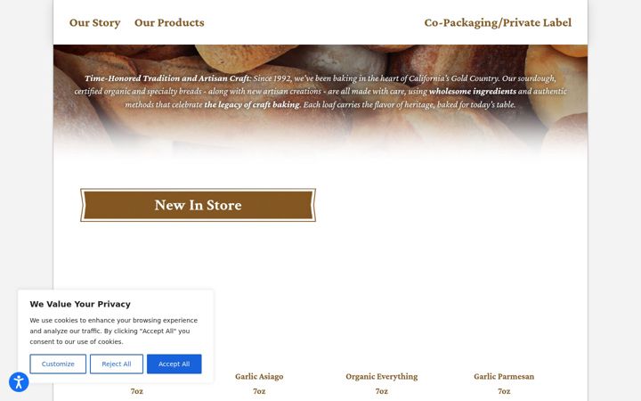 Screenshot von artisanbakers.com