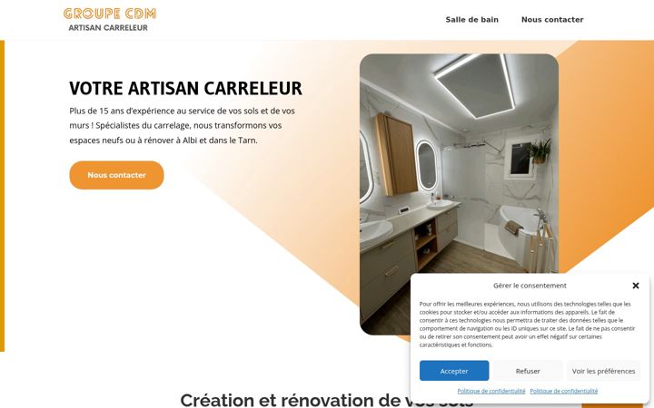 Screenshot von artisancarreleur-groupecdm.com