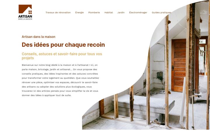 Screenshot ta' artisandanslamaison.fr