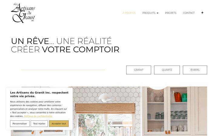 Screenshot of artisandugranit.ca