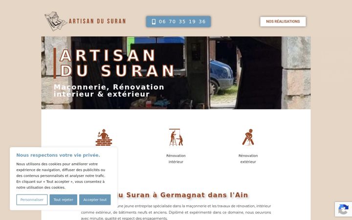 Screenshot ta' artisandusuran.fr