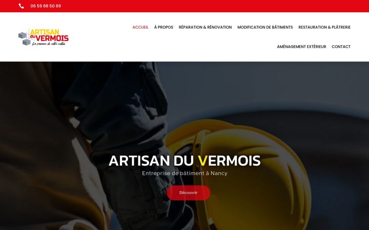 Screenshot ta' artisanduvermois.fr