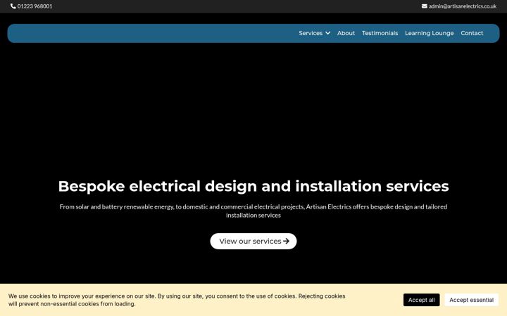Screenshot ta' artisanelectrics.co.uk