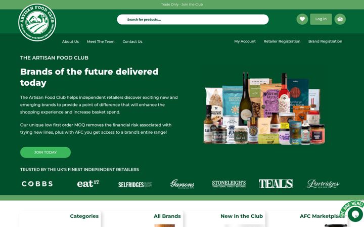 Screenshot ta' artisanfoodclub.online