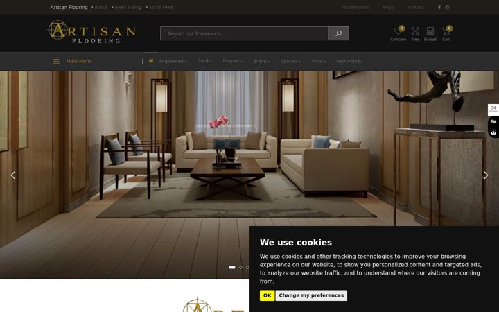 Screenshot von artisanhardwood.co.uk