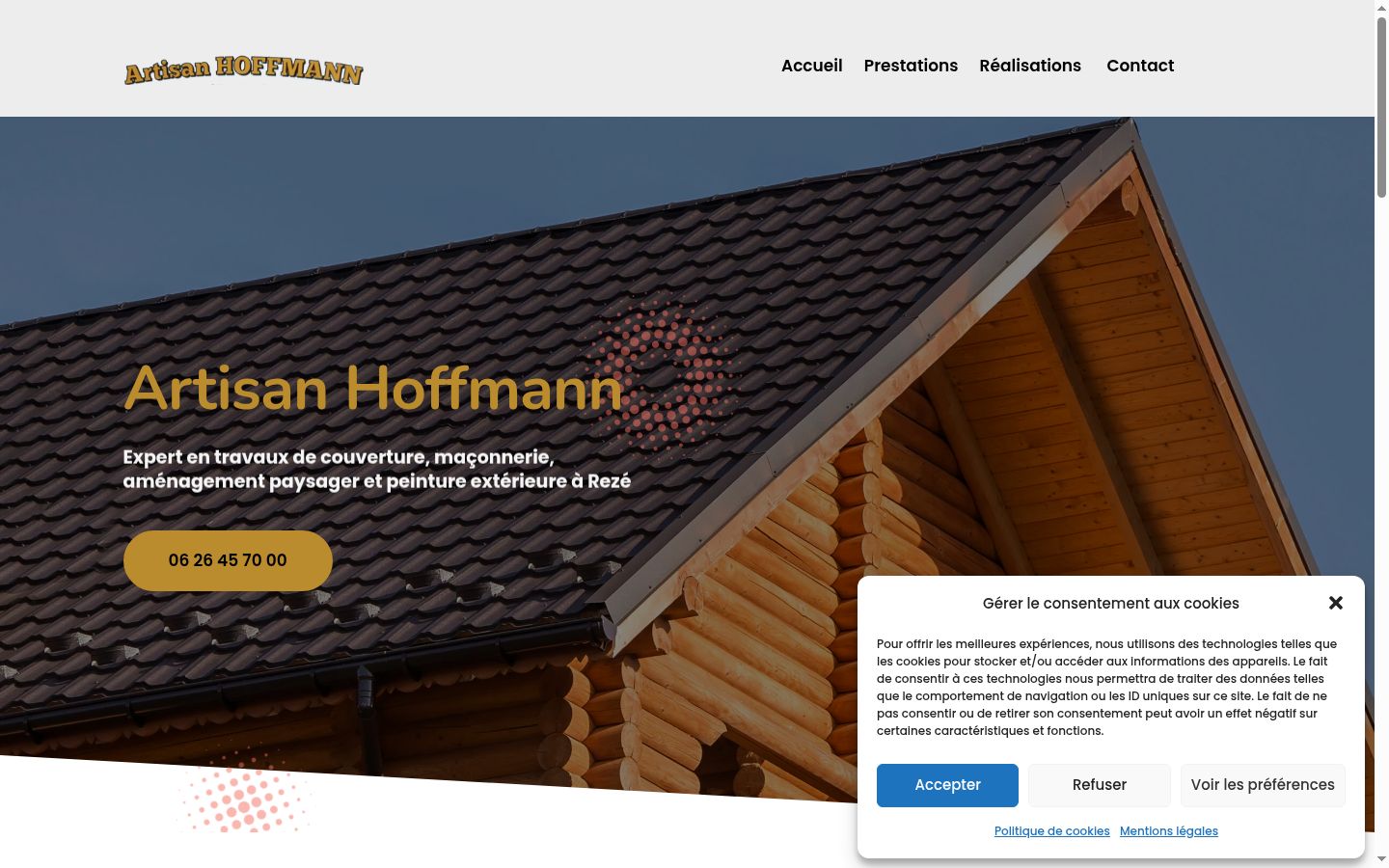 Screenshot des Einwilligungsbanners vor jeglicher Interaktion