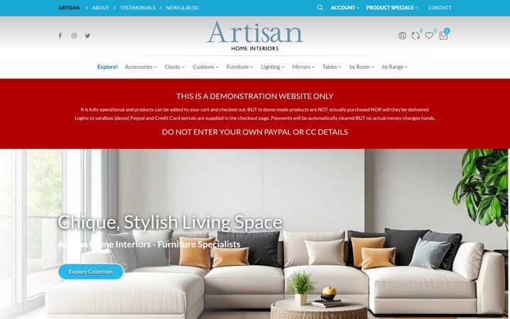 Screenshot von artisanhomeinteriors.uk