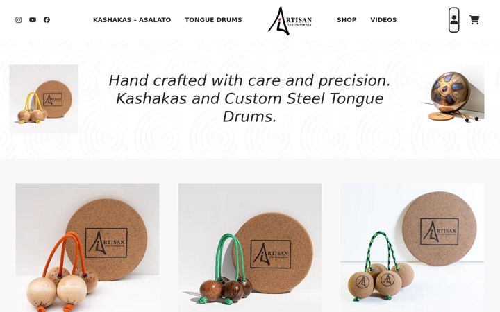 Screenshot von artisaninstruments.ca