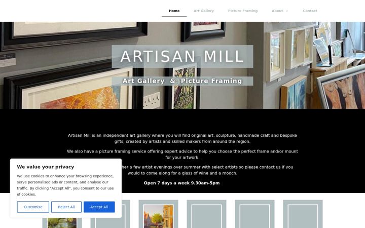 Screenshot von artisanmill.co.uk