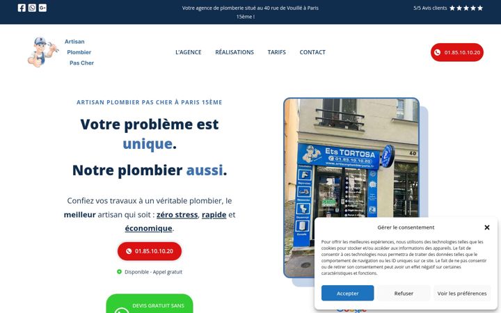 Ekrano kopija artisanplombierpascher.fr