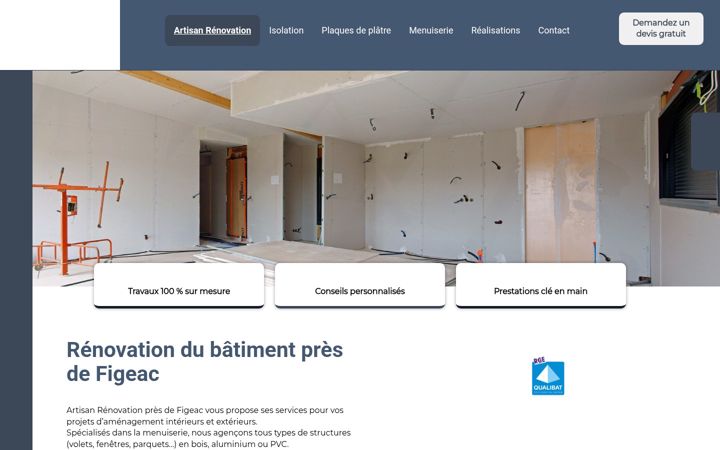 Ekrano kopija artisanrenovationlot.fr