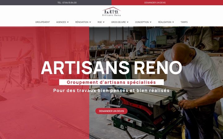 Screenshot του artisans-reno.fr