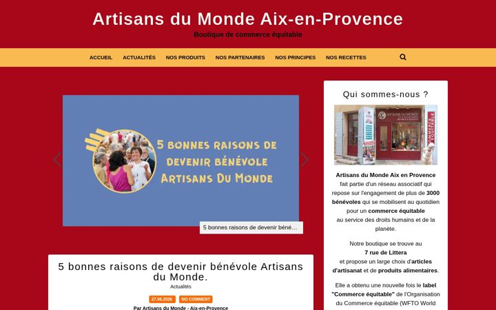Ekrano kopija artisansdumondeaixenprovence.fr