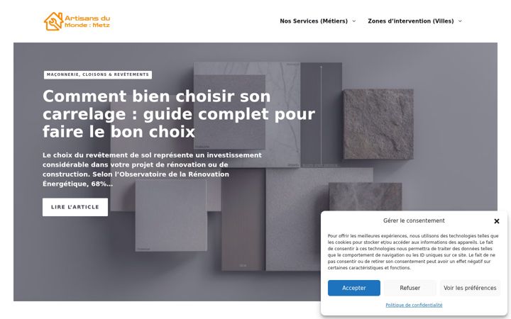 Ekrano kopija artisansdumondemetz.fr