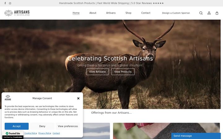 Képernyőkép: artisansofscotland.com