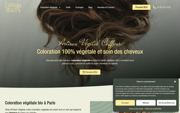 Képernyőkép: artisanvegetalcoiffeur.com
